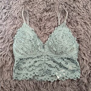 teal lace bralette